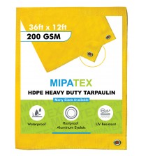 Mipatex Tarpaulin / Tirpal 36 Feet x 12 Feet 200 GSM (Yellow)